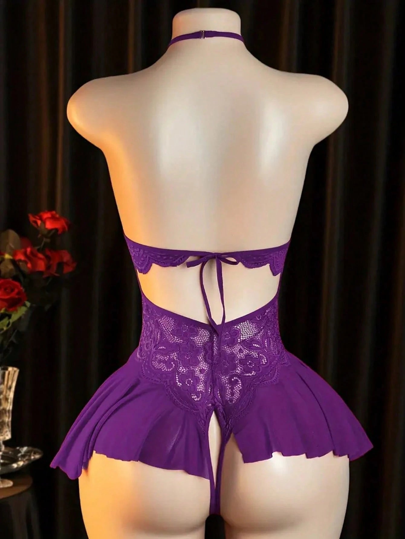 Sexy Lingerie Set - Women's Off-Shoulder Sexy Sleepwear, Hollow-Out Uniform Sexy Underwear