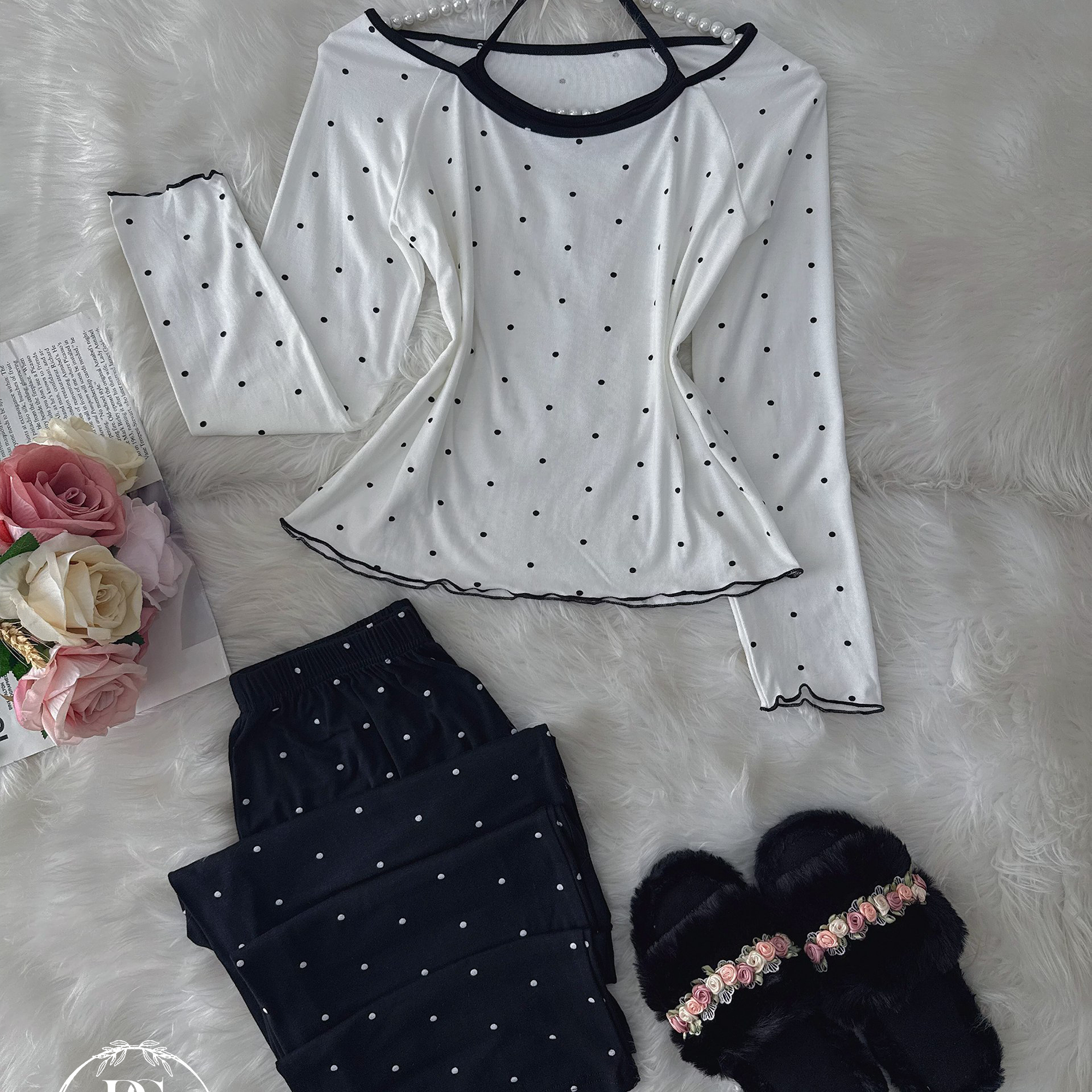 Dazy White Black Pijama
