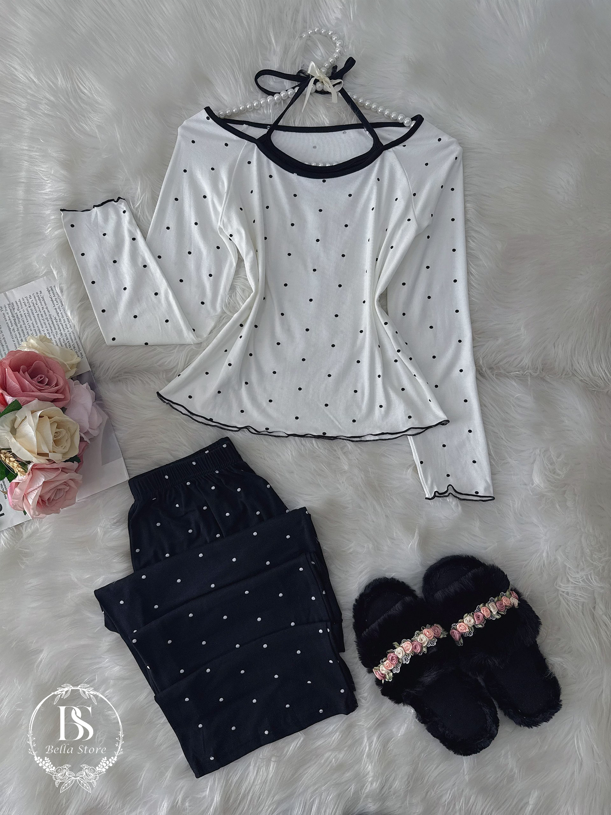 Dazy White Black Pijama