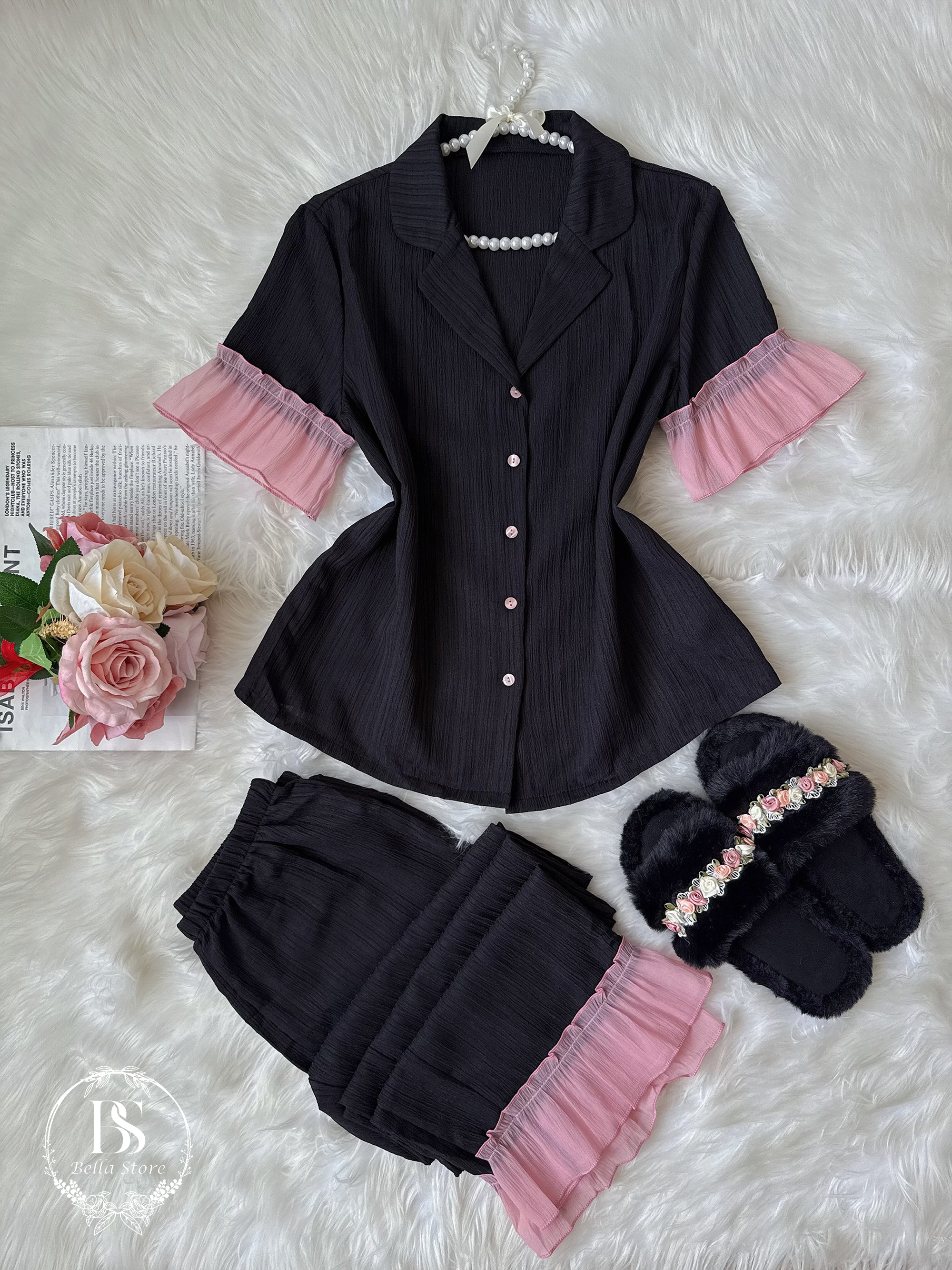 Black Pink Parpar Half Sleevee