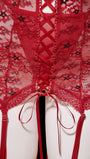 4pcs Sexy Lace Mesh Garter Suspender Belt & Thong & Dress Lingerie Set, Going Out - Bella Store