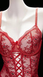 4pcs Sexy Lace Mesh Garter Suspender Belt & Thong & Dress Lingerie Set, Going Out - Bella Store
