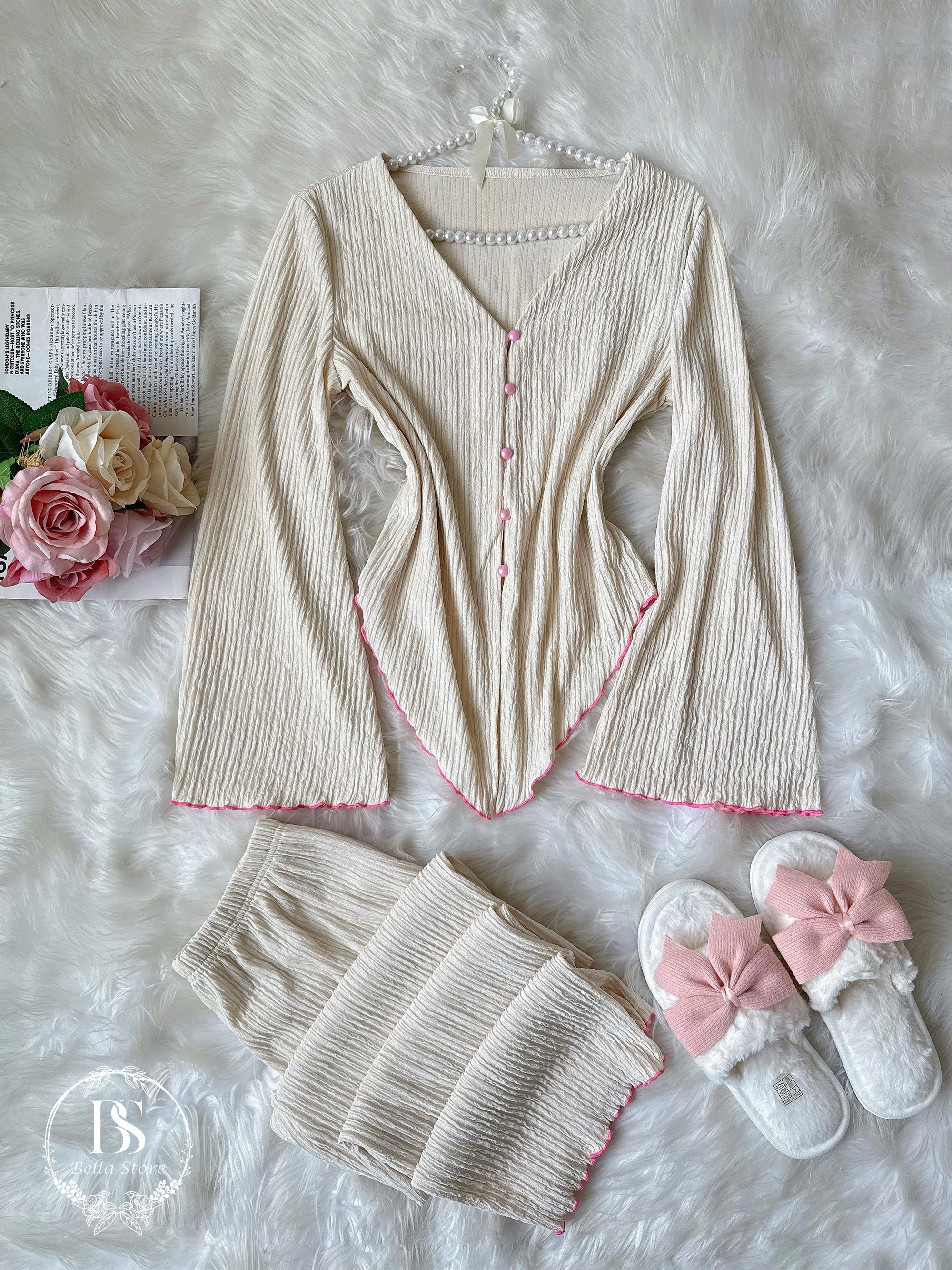 White Pink Button