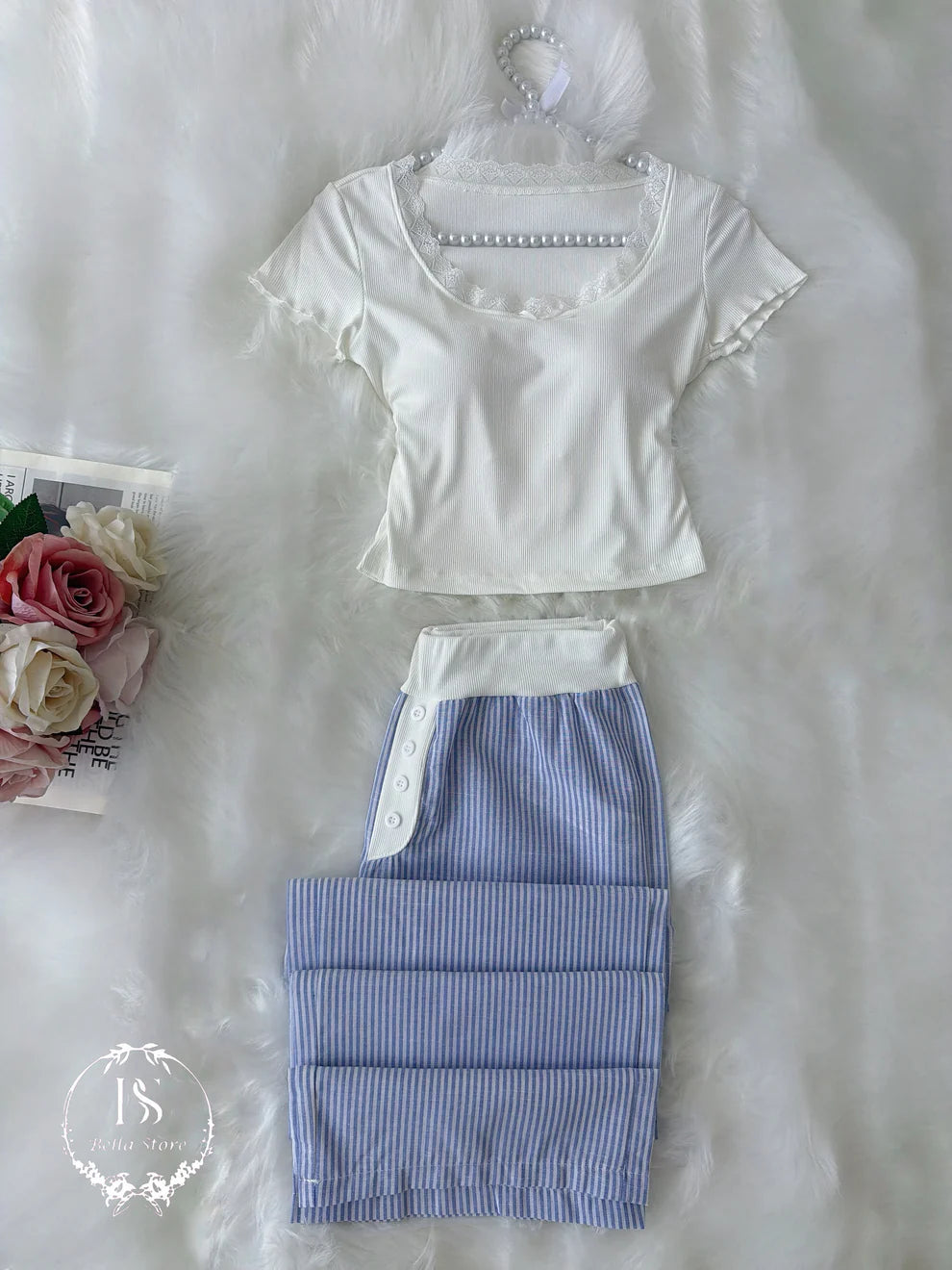 White Baby Blue Pajama