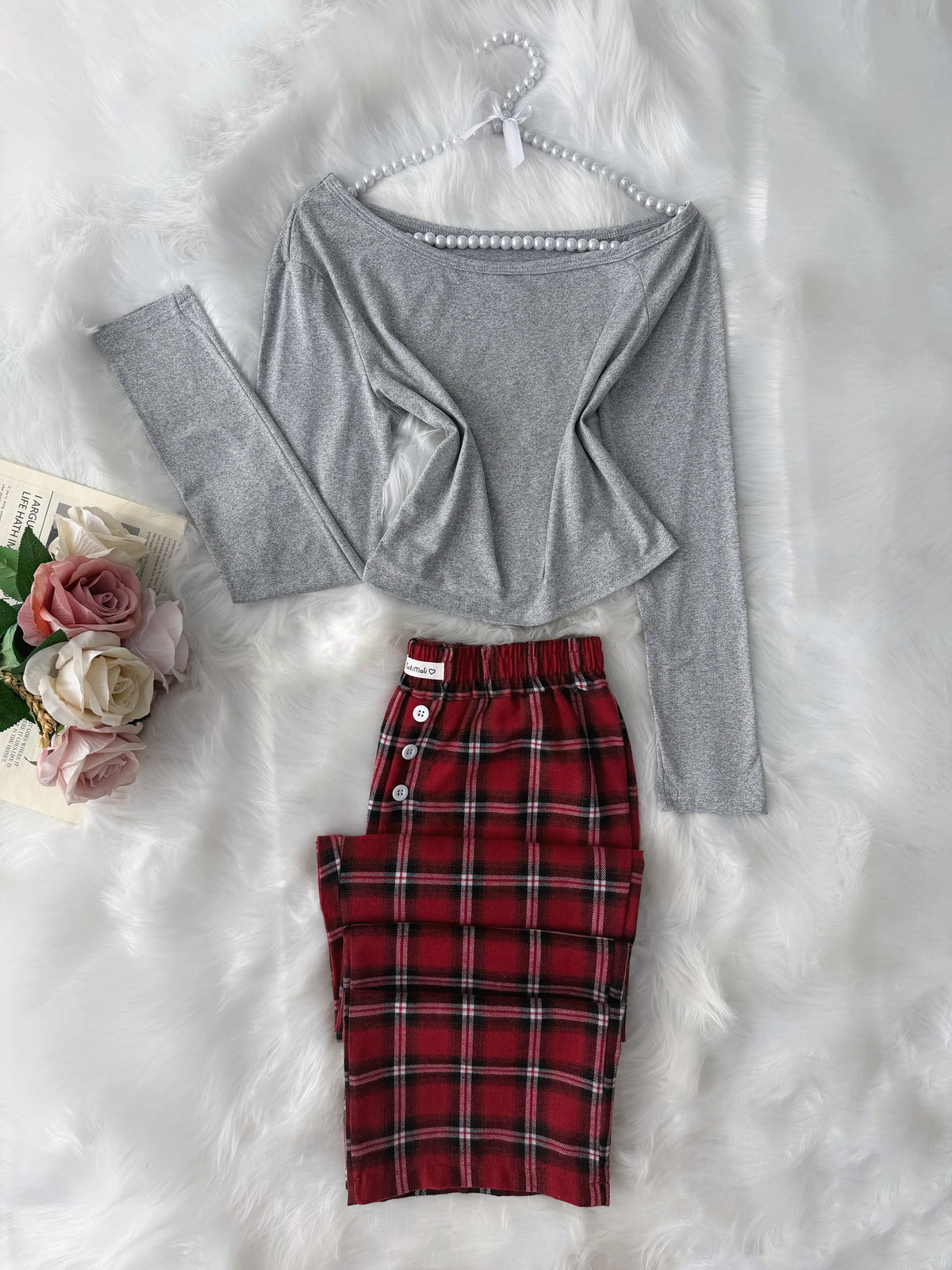 Grey Red Karohat Pajama