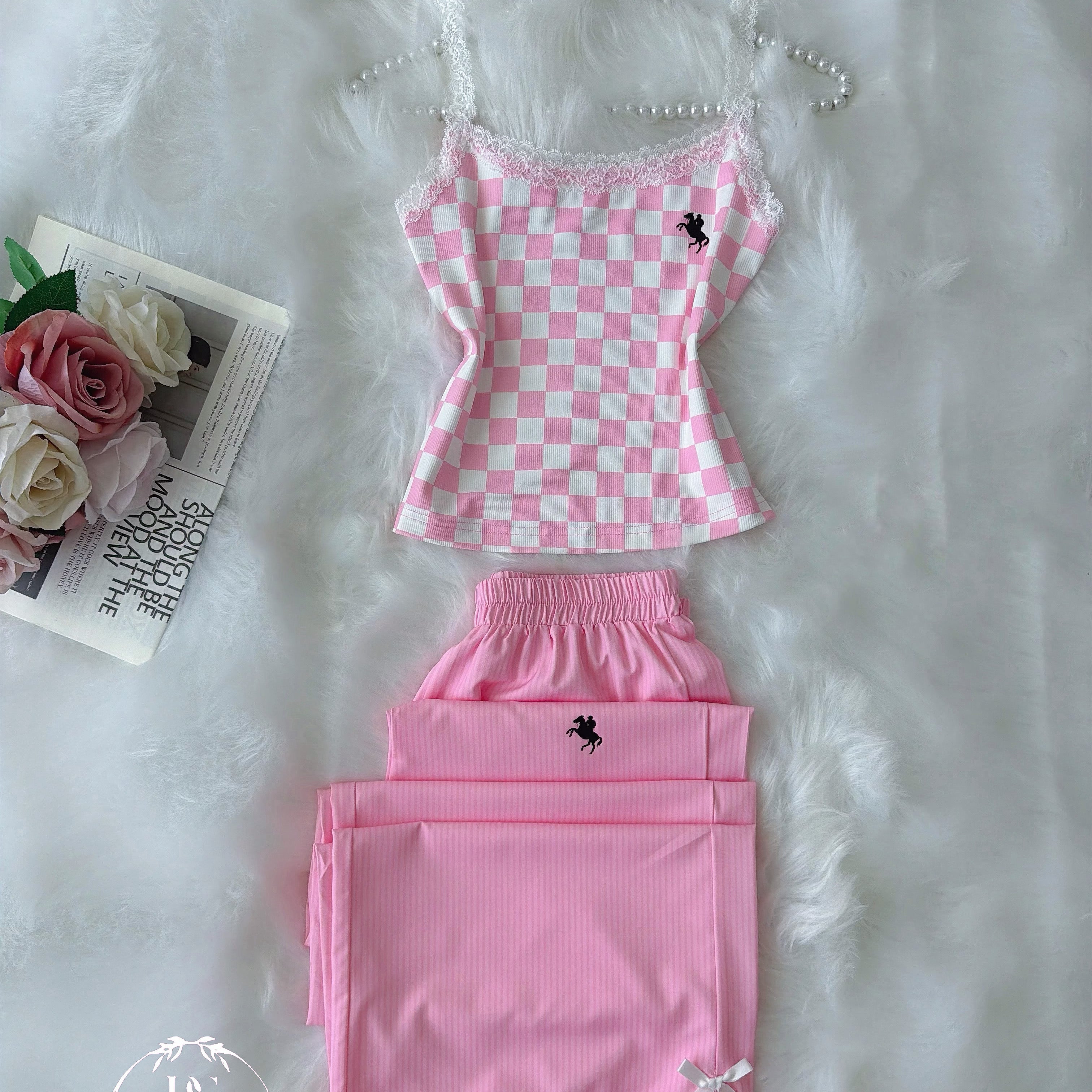 Pink Karohat Without Sleeve