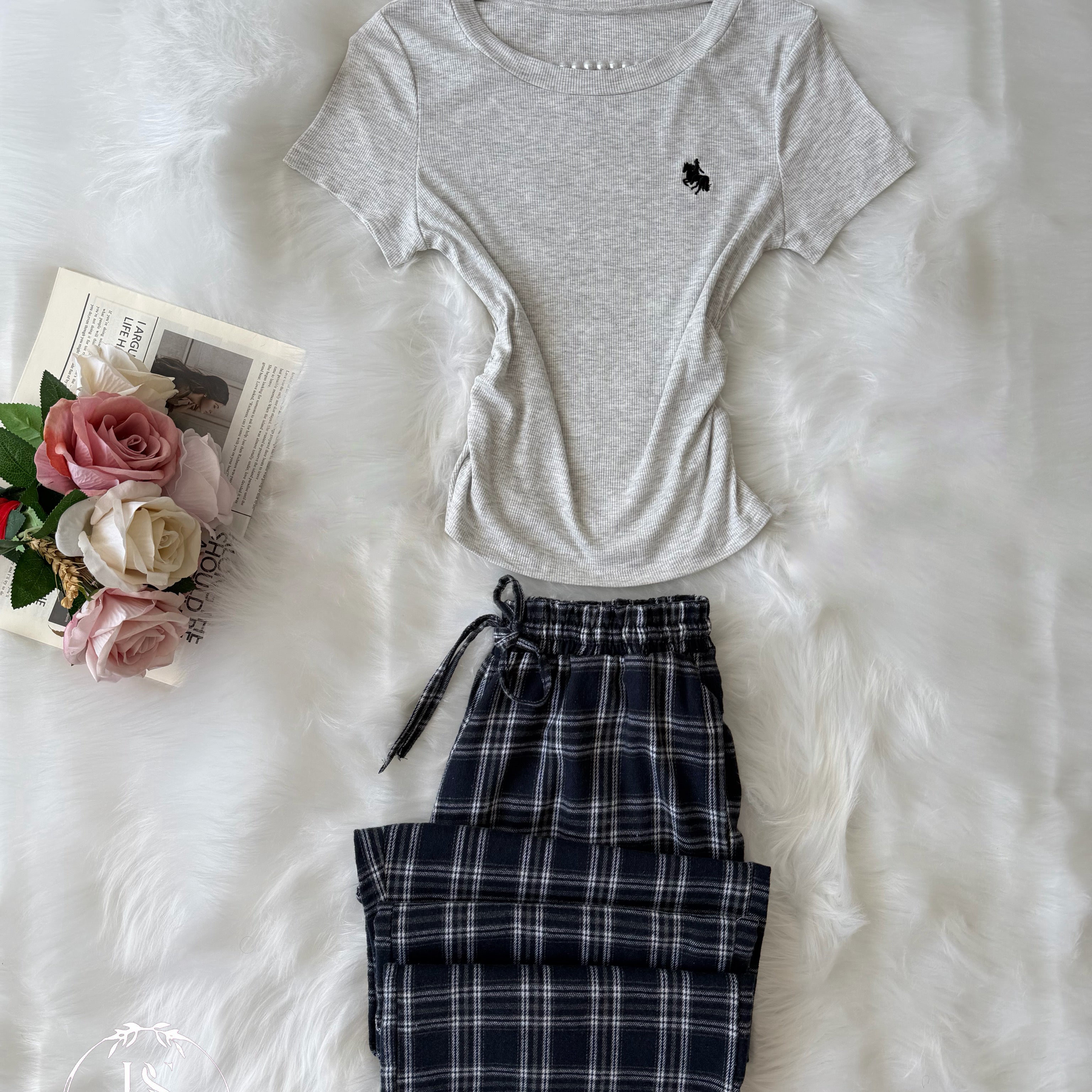 Grey Nily Karohat Pajama Half Sleeve
