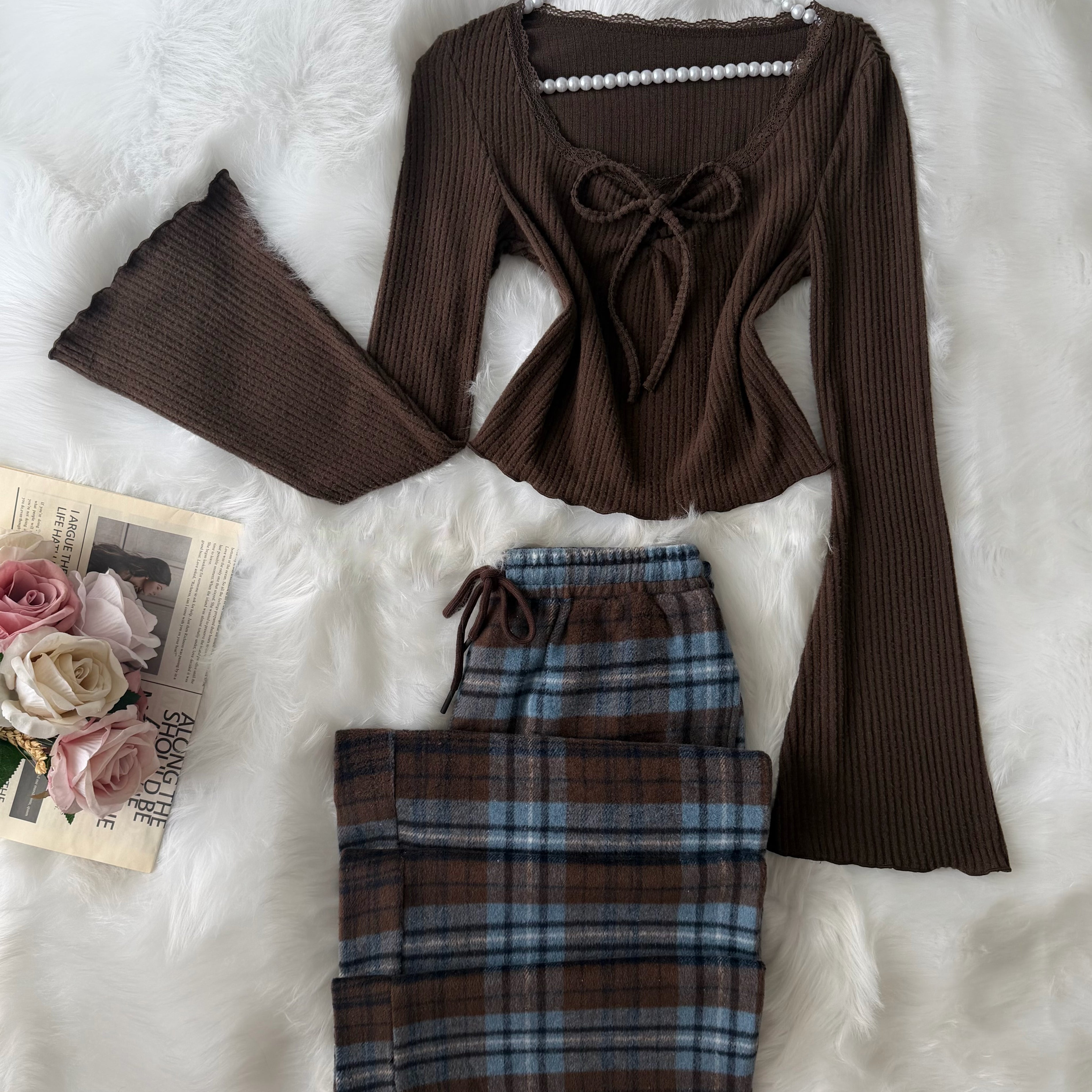 Brown Blue Karohat Pajama