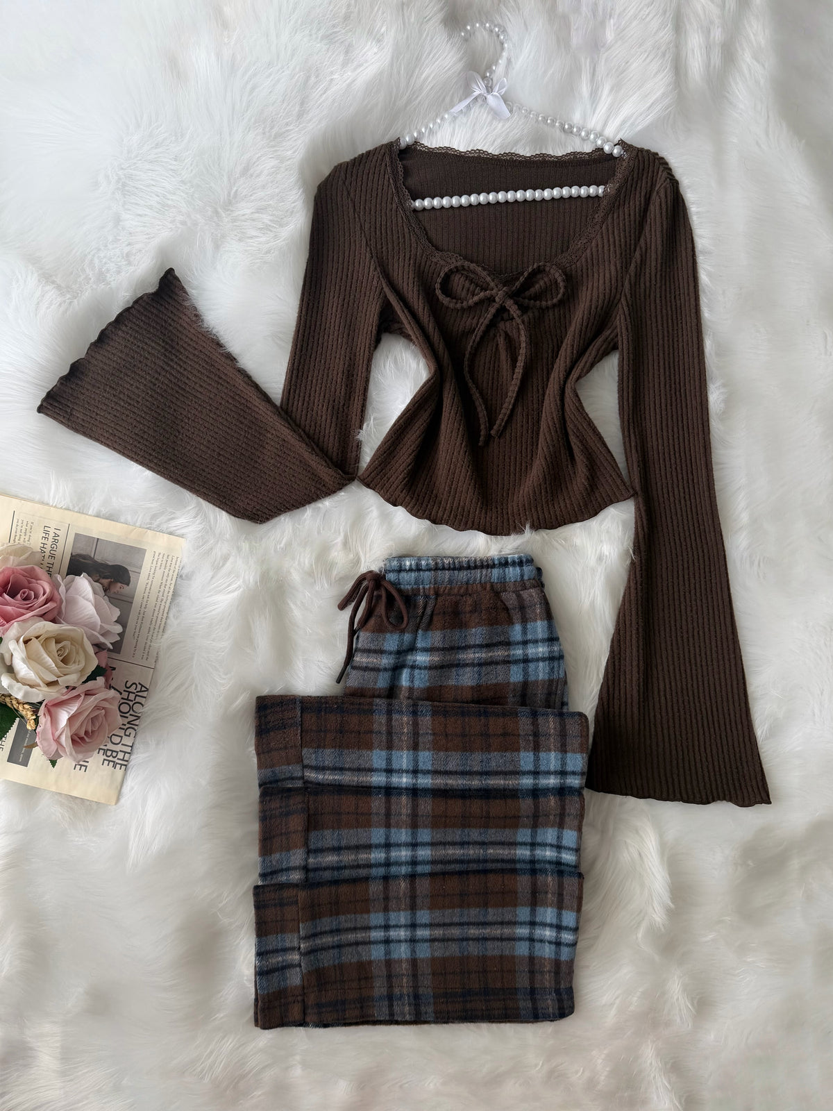 Brown Blue Karohat Pajama