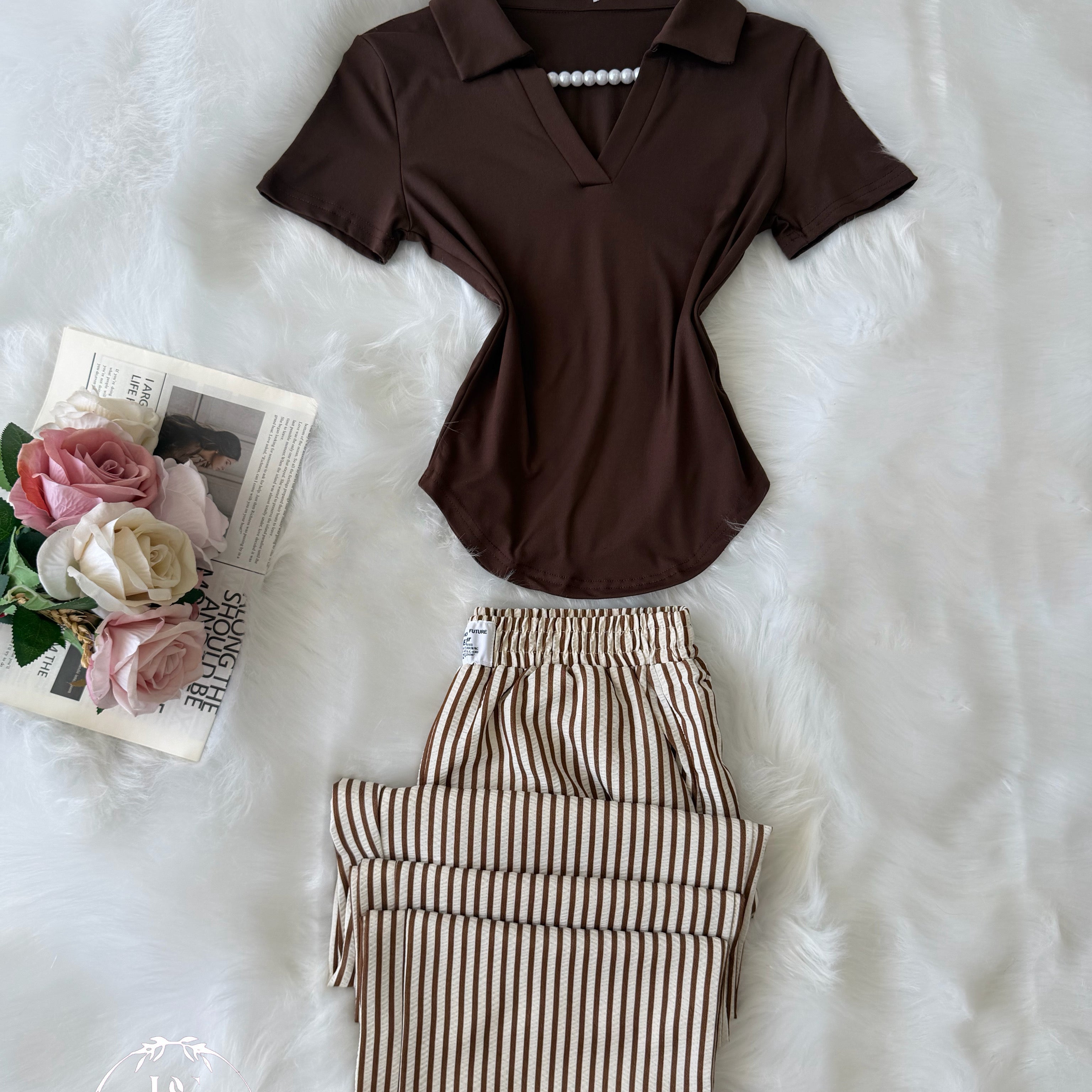 Brown Stripped Pajama