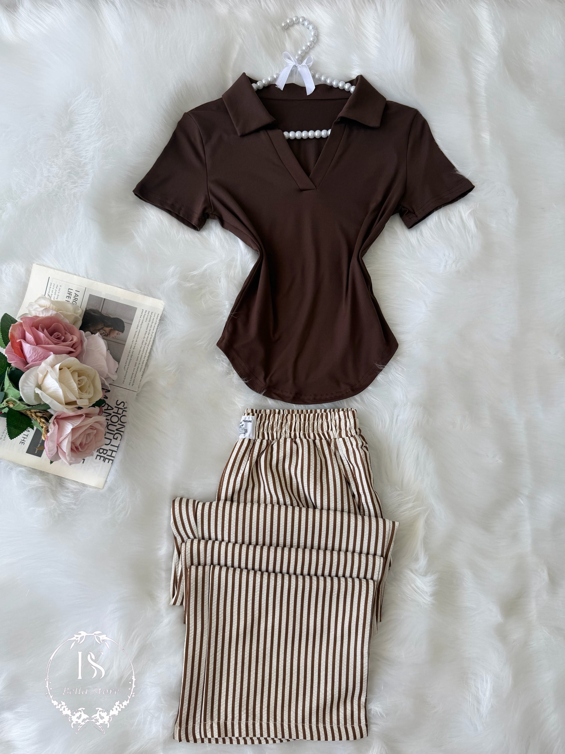 Brown Stripped Pajama