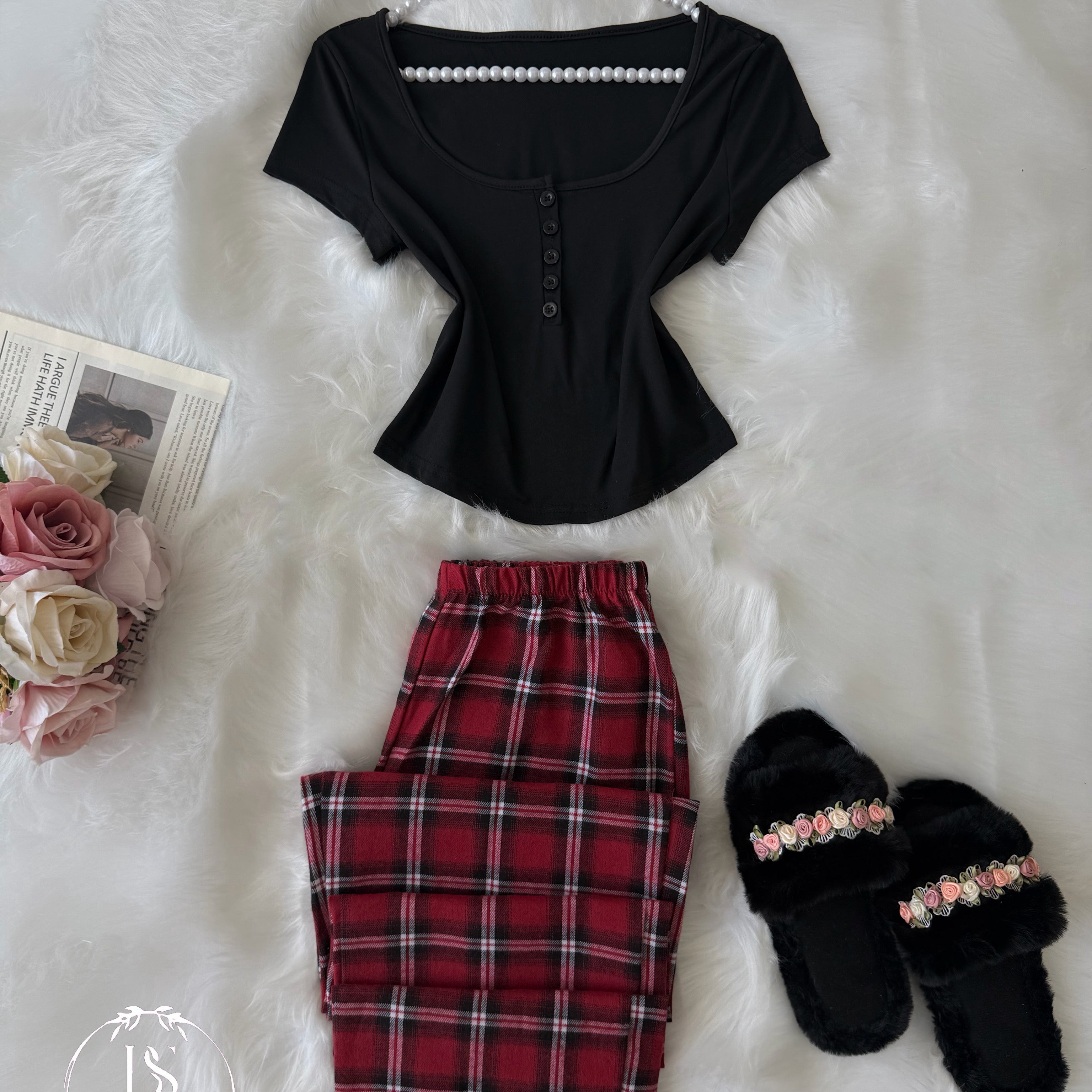 Black Red Karohat Pajama