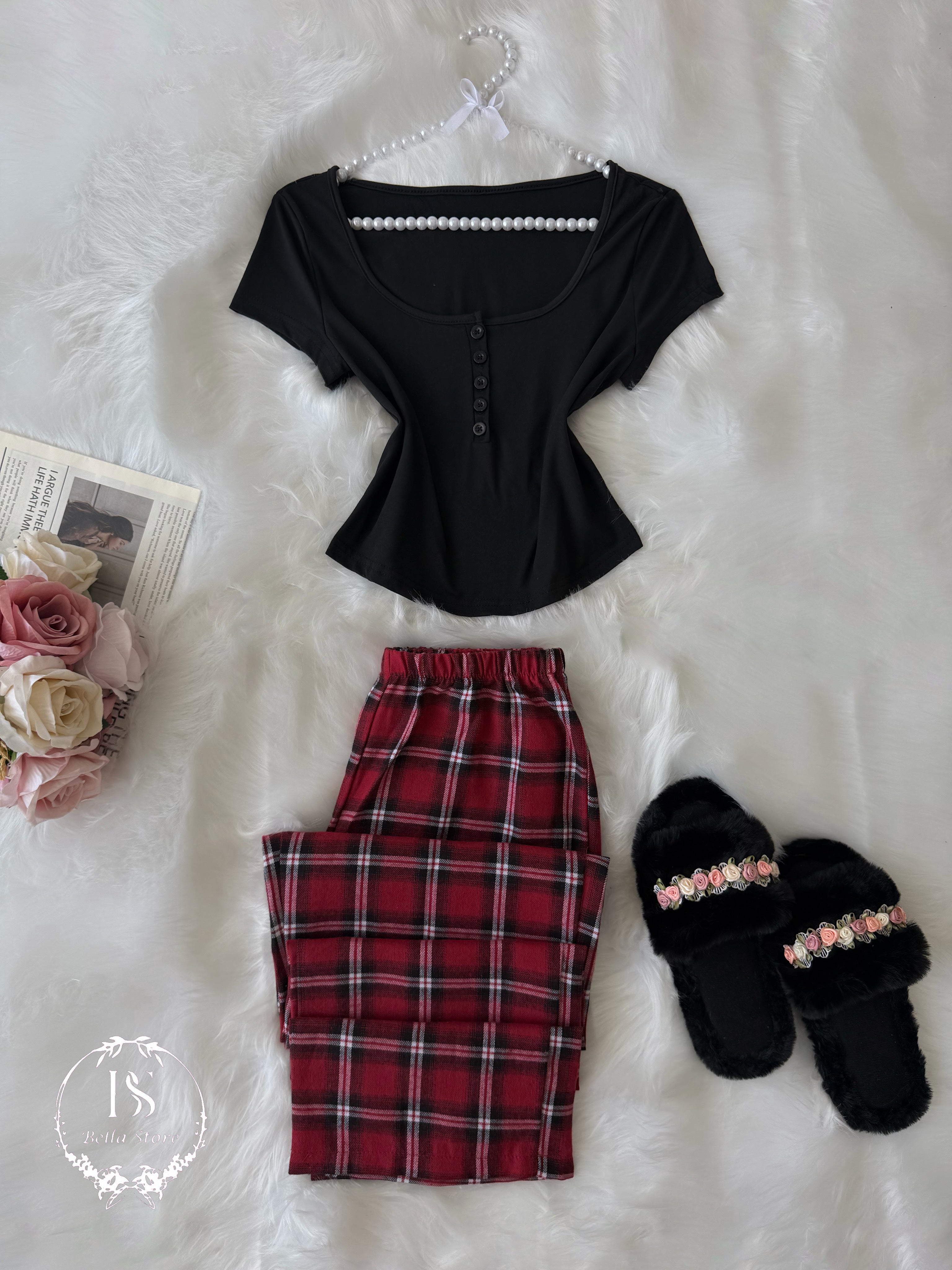 Black Red Karohat Pajama