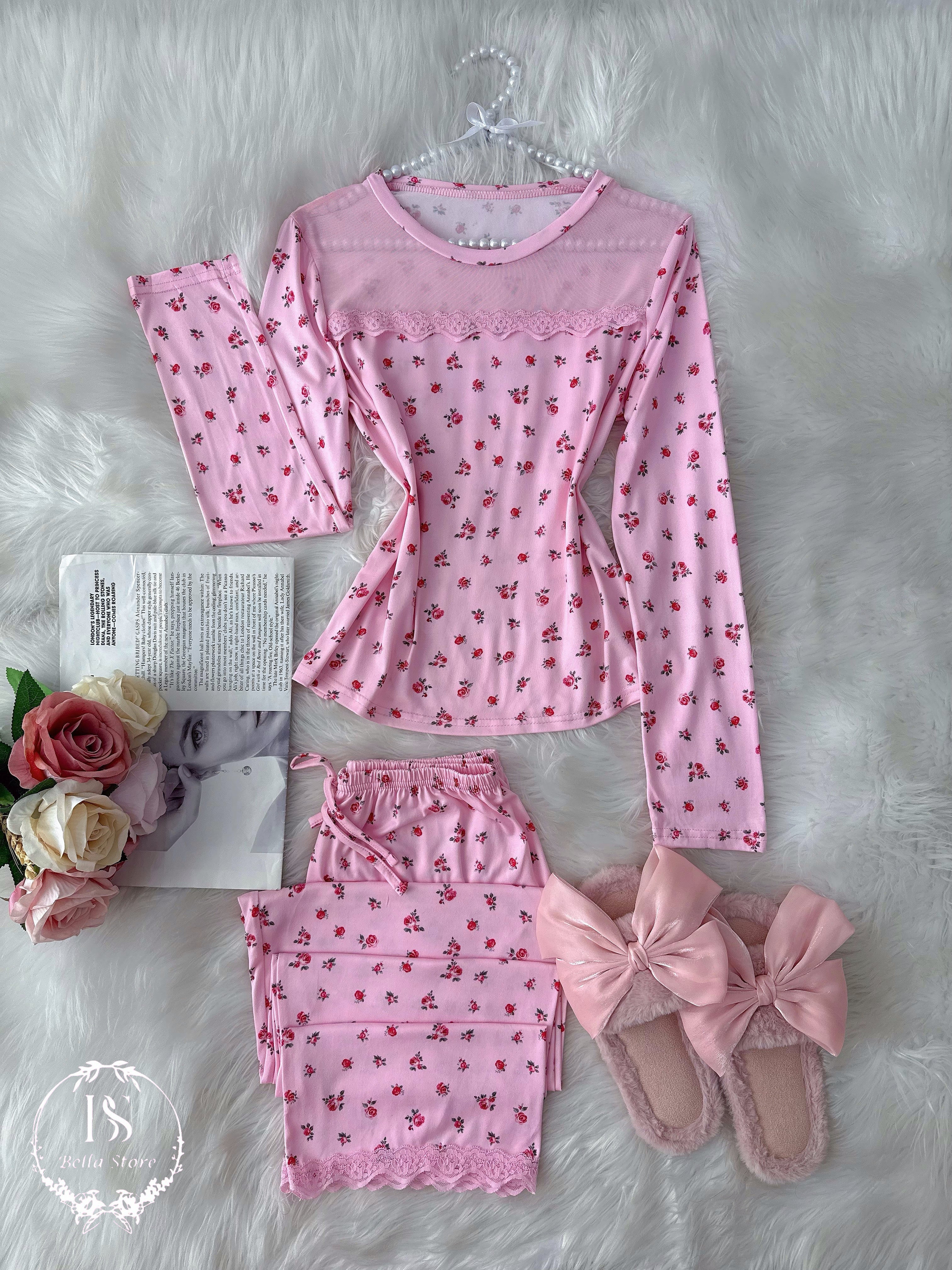 Pink Small Flower Tul