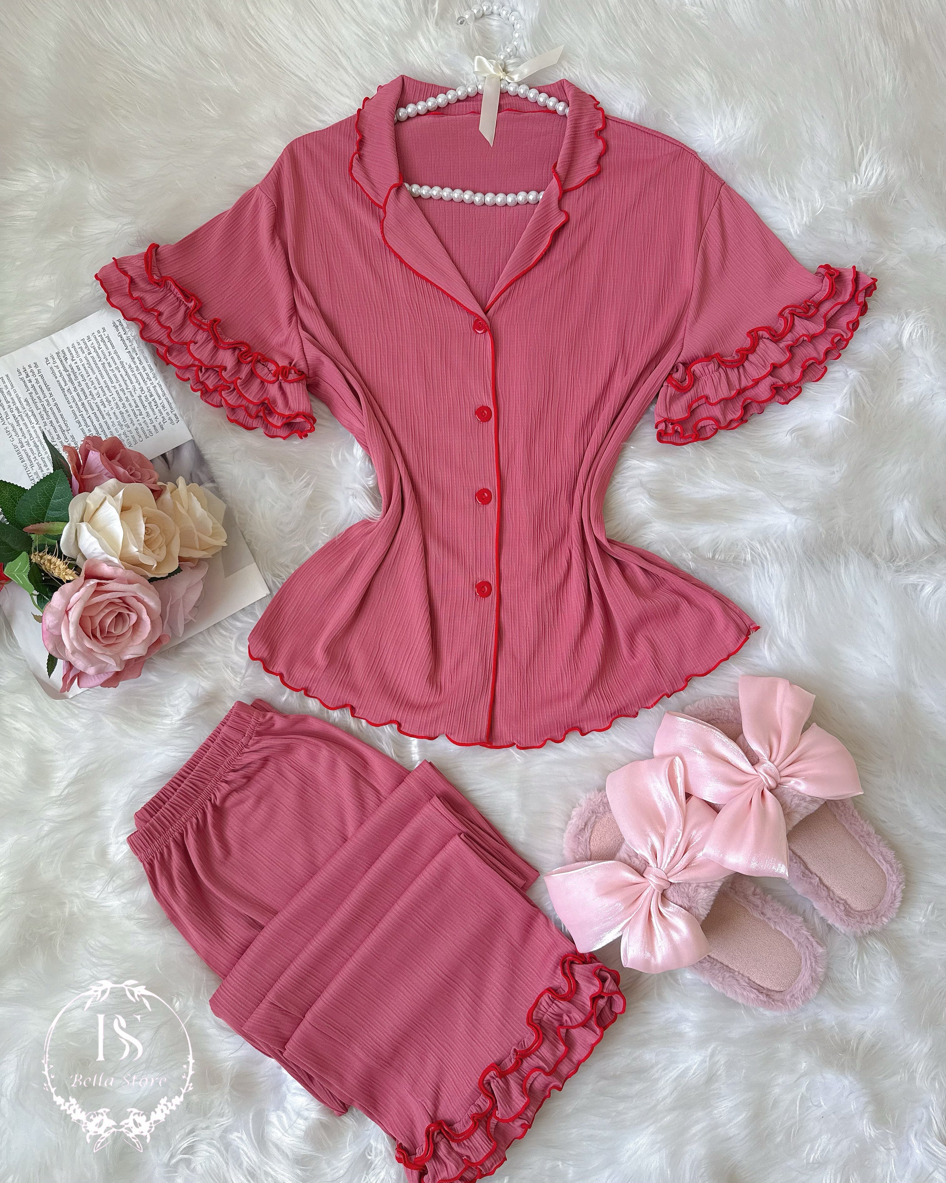 Pink Red Line Half Sleevee