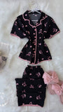 Black Small Pink Bow - Bella Store