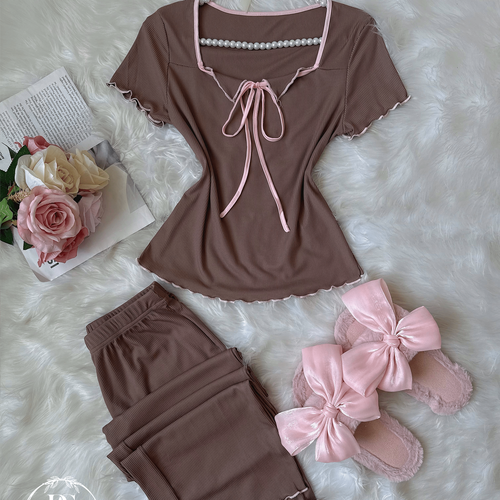 Brown Pink Half Sleeve - Bella Store
