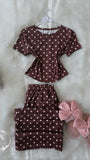 Brown Points Half Sleeve - Bella Store
