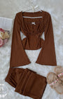 Brown White Bow - Bella Store