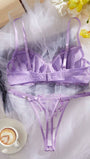Crystal Vow 2pcs/Set Blue Vintage Style Sexy Lingerie Set For Women - Bella Store