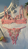 Esselle 2pcs/Set Women's Heart-Shaped Rhinestone Decorative Embroidered Sexy Lingerie Set - Bella Store