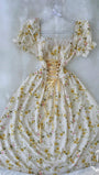 Pastel Yellow Flowers Dress - Bella Store