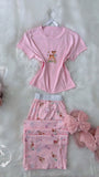 Pink Deer Half Sleeve - Bella Store