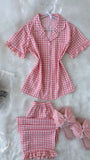 Pink Karohat Half Sleeve - Bella Store