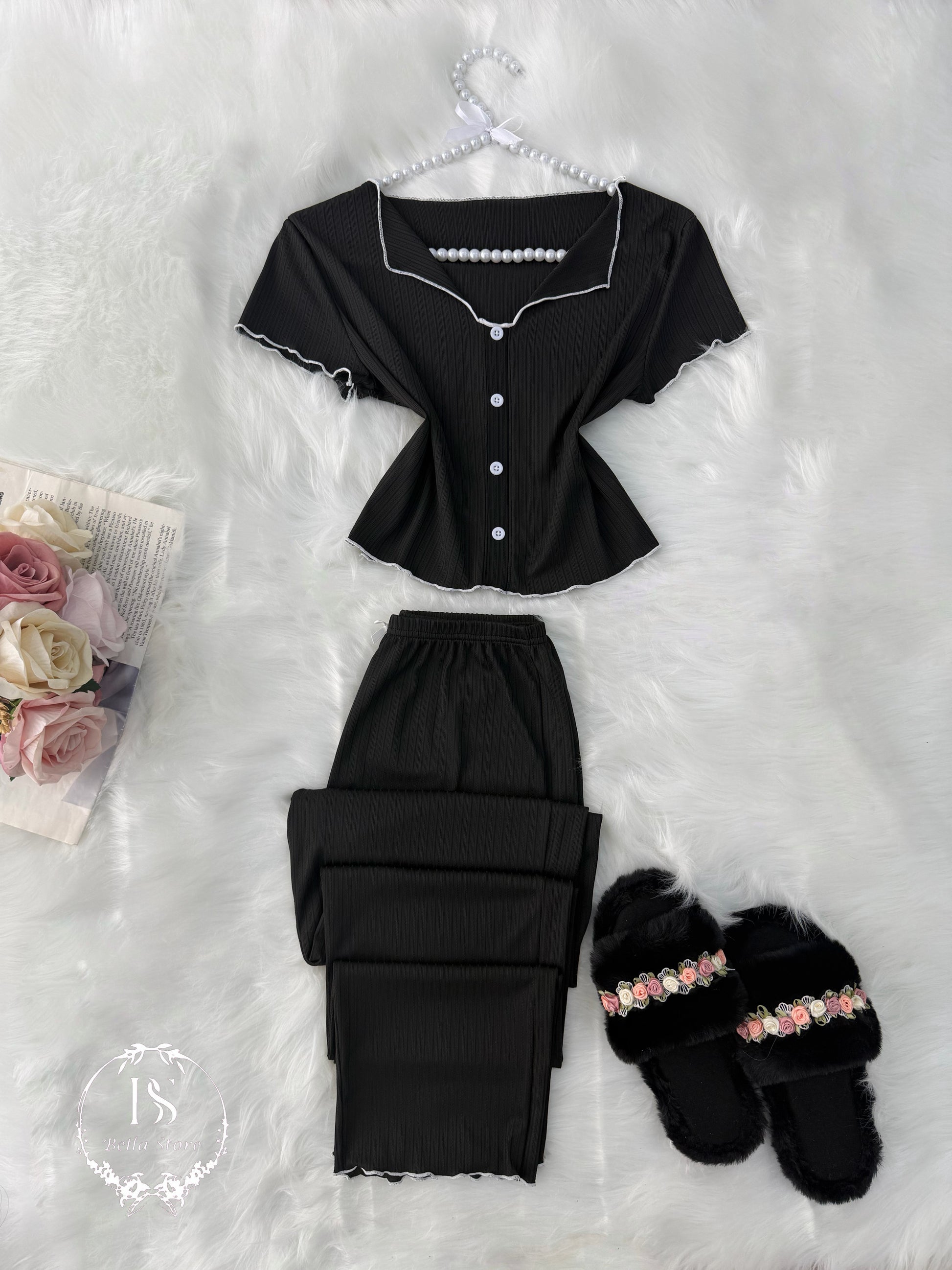 Black White Button