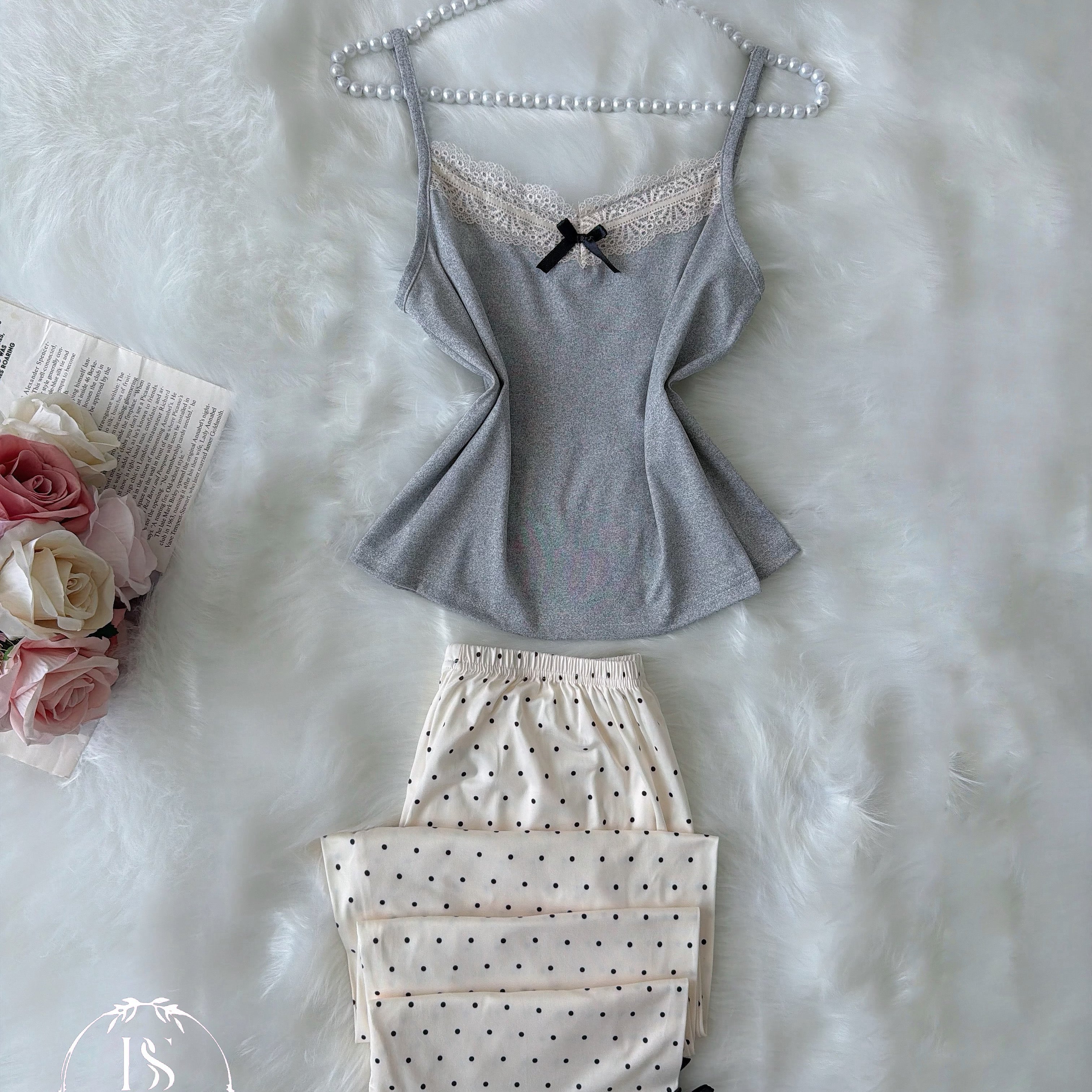 Grey Small Black Bow Without Sleeve