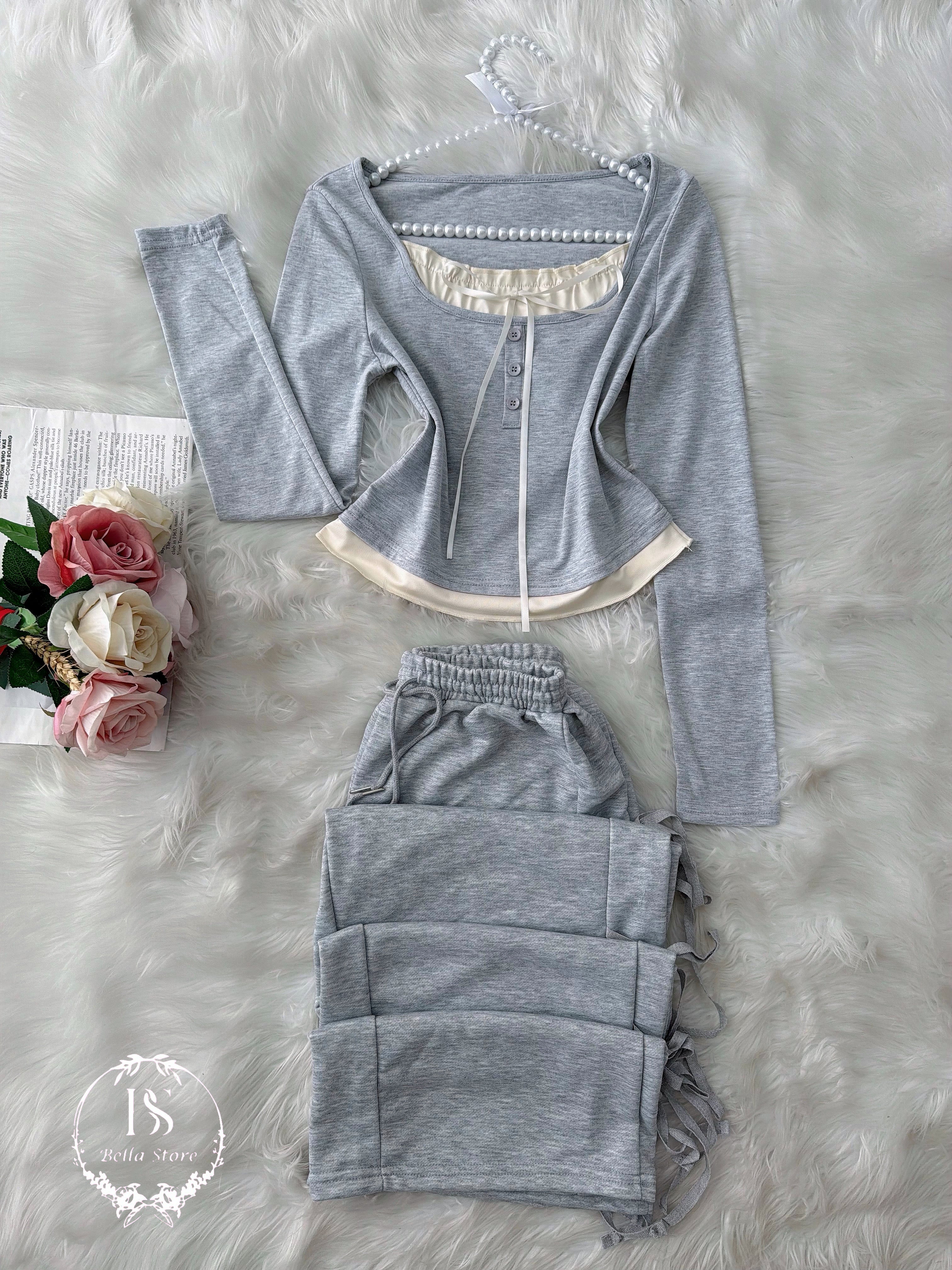 Grey Three grey Bow Pijama