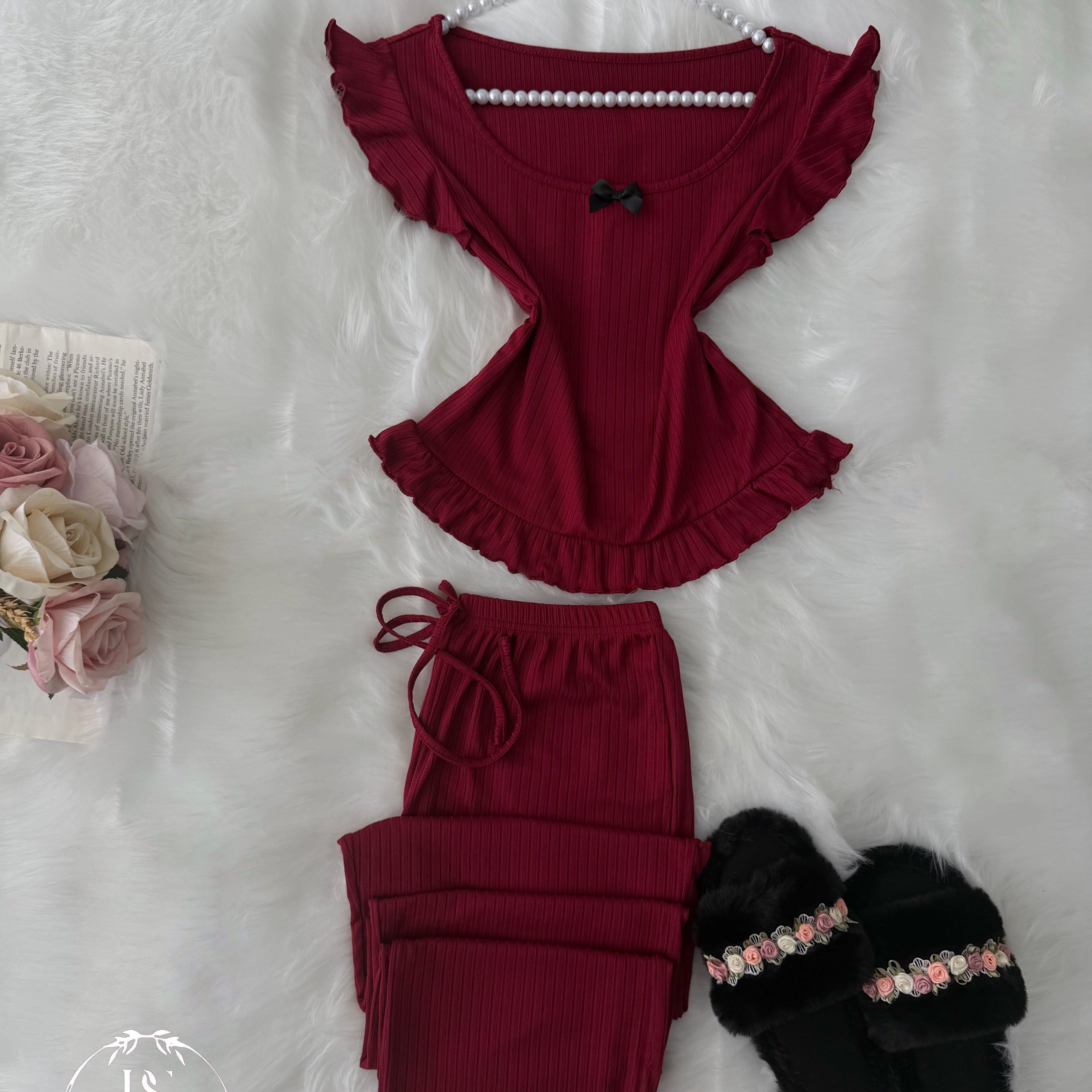 Red Small Black Bow Without Sleeve