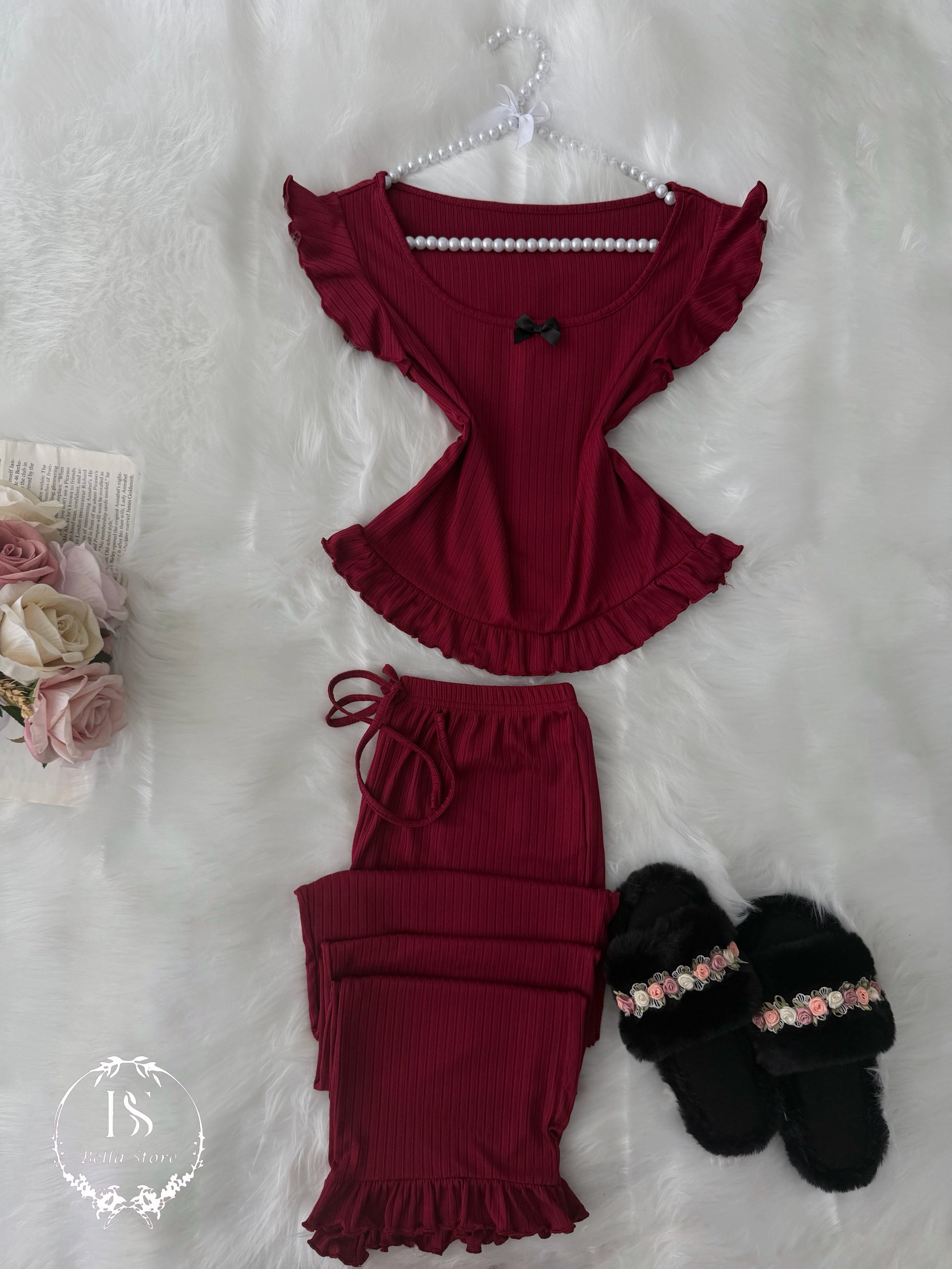 Red Small Black Bow Without Sleeve