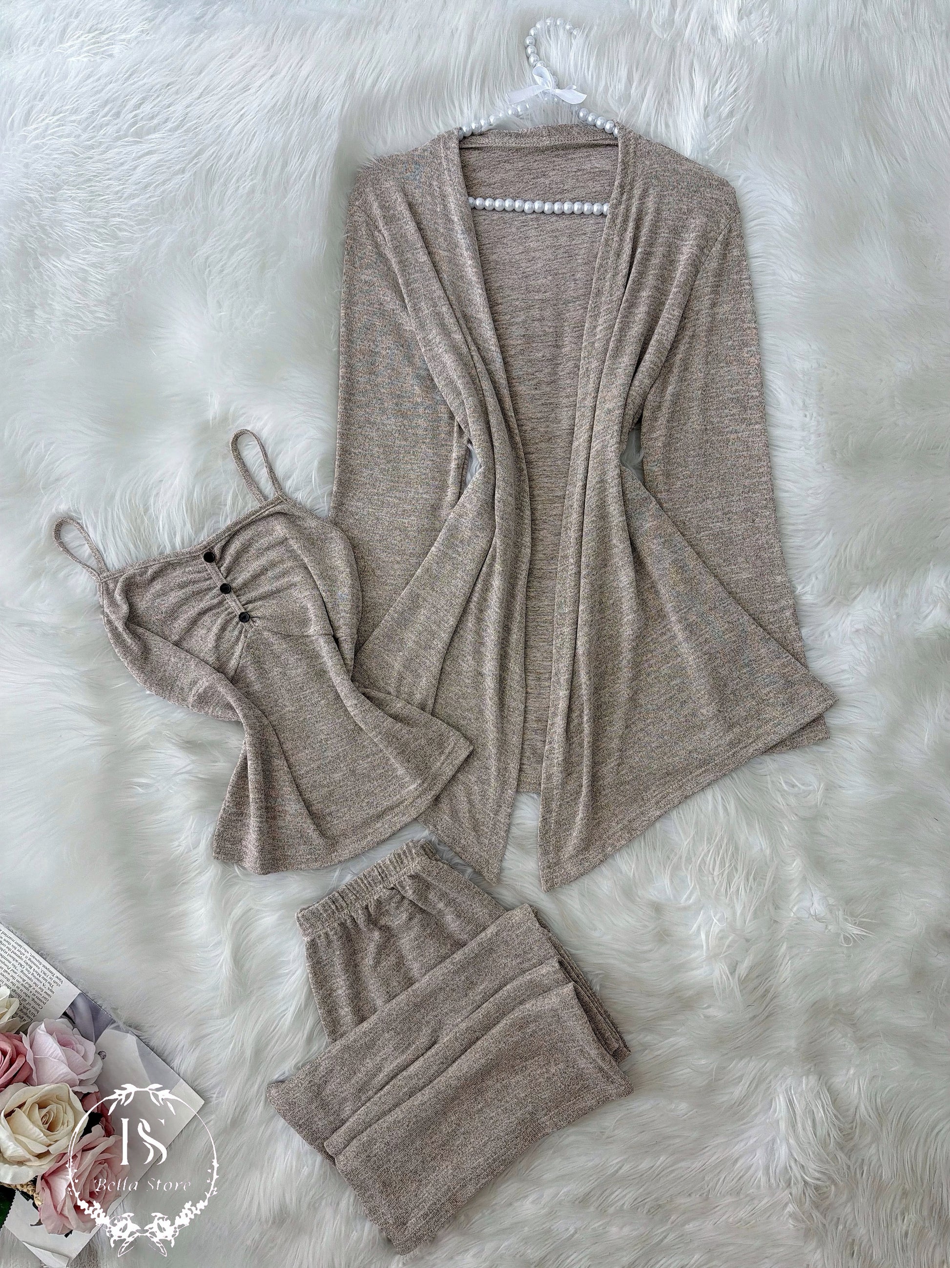 Beige  Long 3 Pieces