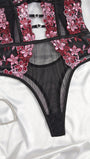 Snug Zone 1pc Women's Sexy Lingerie Floral Embroidery Mesh Bodysuit - Bella Store