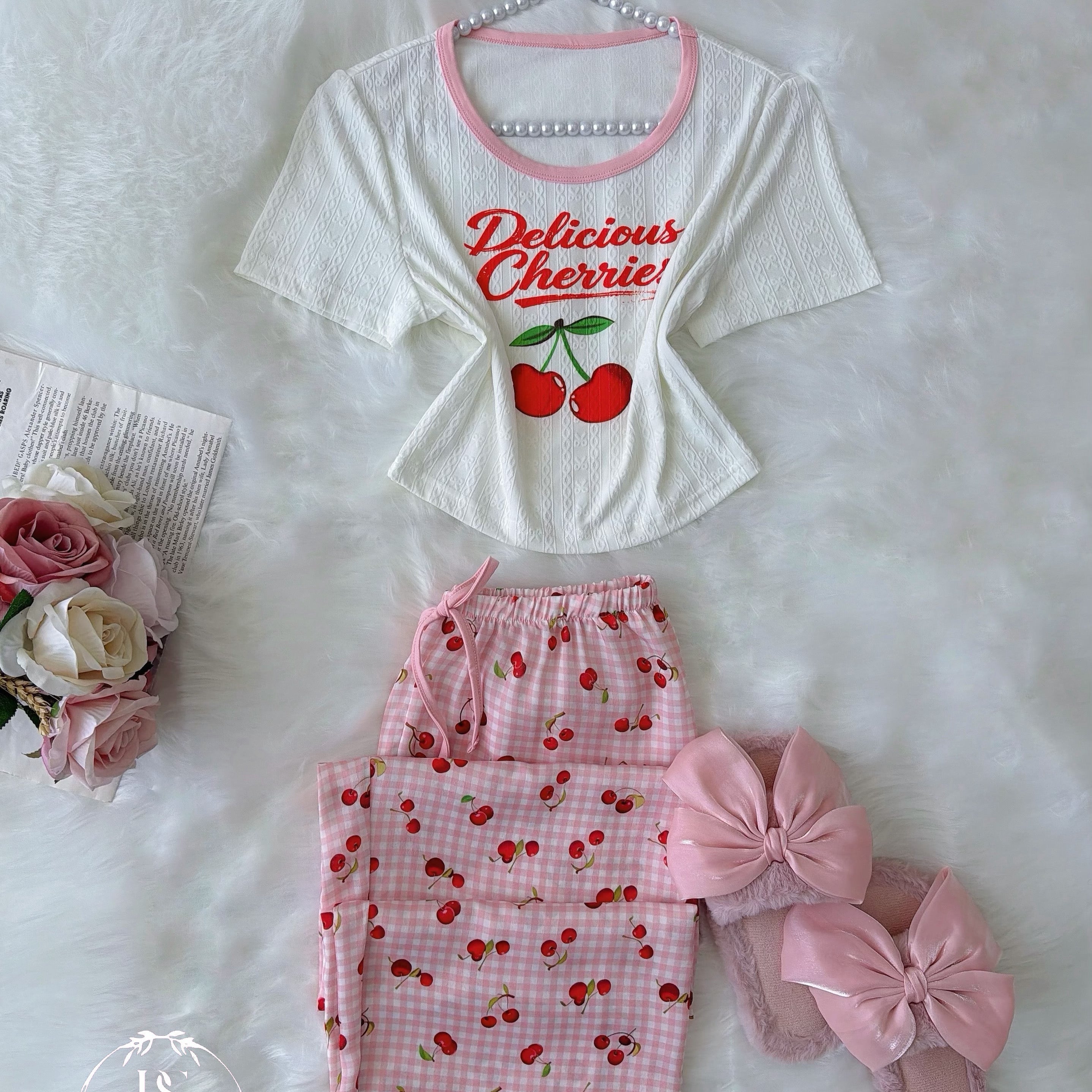 White Pink Pijama Small Cherry - Bella Store